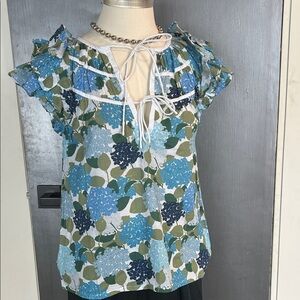 Boutique BINDU Christi Floral Ruffle Top - NWT!